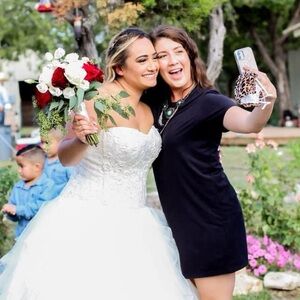 David Bridal / Oleg Cassini Bridal Dress Size 14 in color Ivory